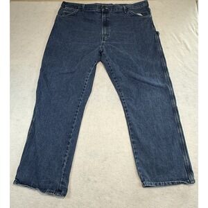 Dickies Jeans Men 44X32 Blue Denim‎ Cotton Straight Leg Carpenter Heavyweight